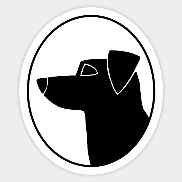 Jack Russell Terrier Cameo Sticker by sallycummingsdesigns